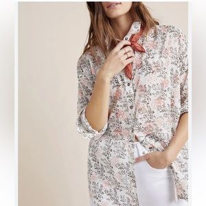 Anthro 100 percent cotton, embroidered tunic